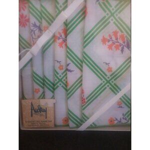 Vintage Cocktail Napkins Audrey Boxed Set 6  Washable No Iron Cotton Polyester